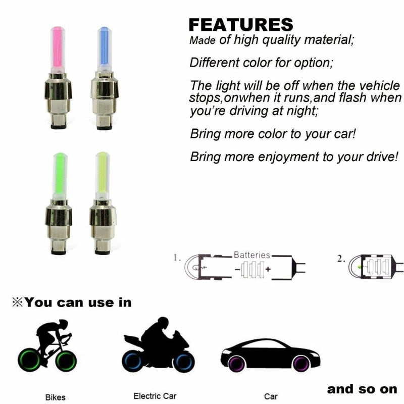 Valve Cap LED Light