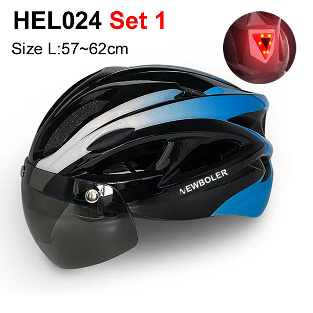 Bicycle Helmet With Visors + LED Light