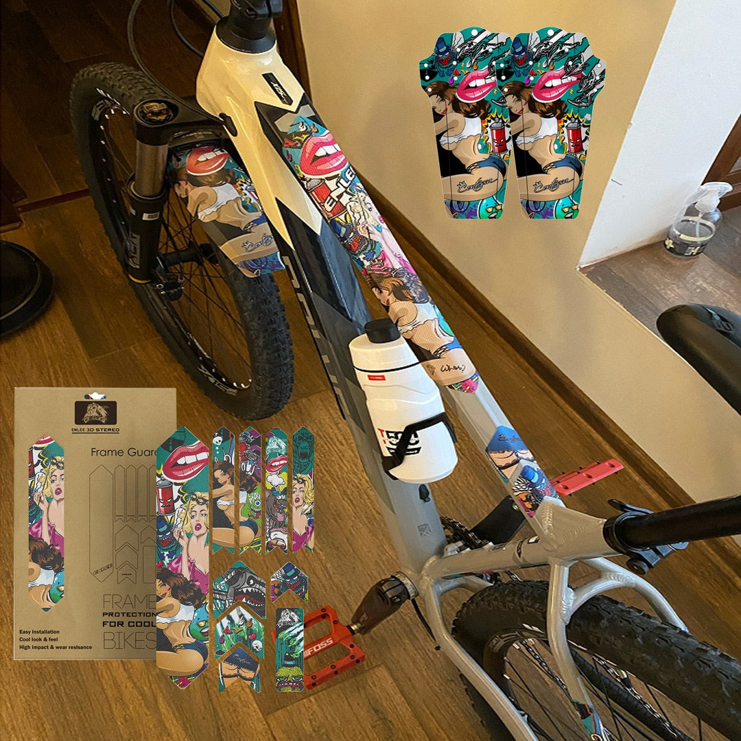 Bicycle Frame Protection Sticker + Mudguard