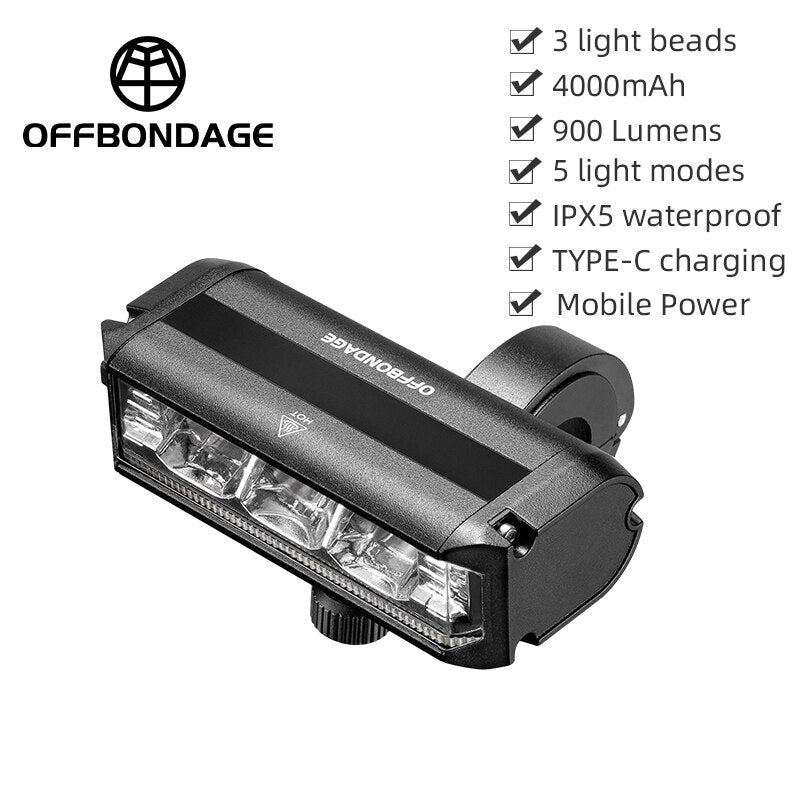 OFFBONDAGE Bicycle Light 900Lumen