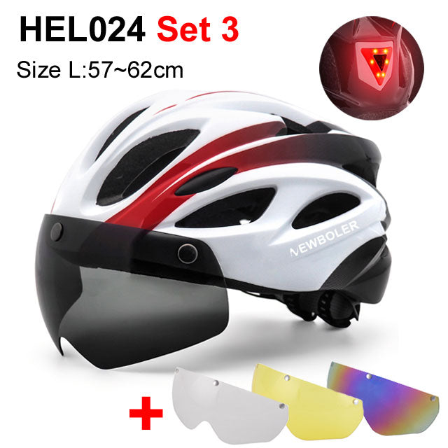 Bicycle Helmet With Visors + LED Light