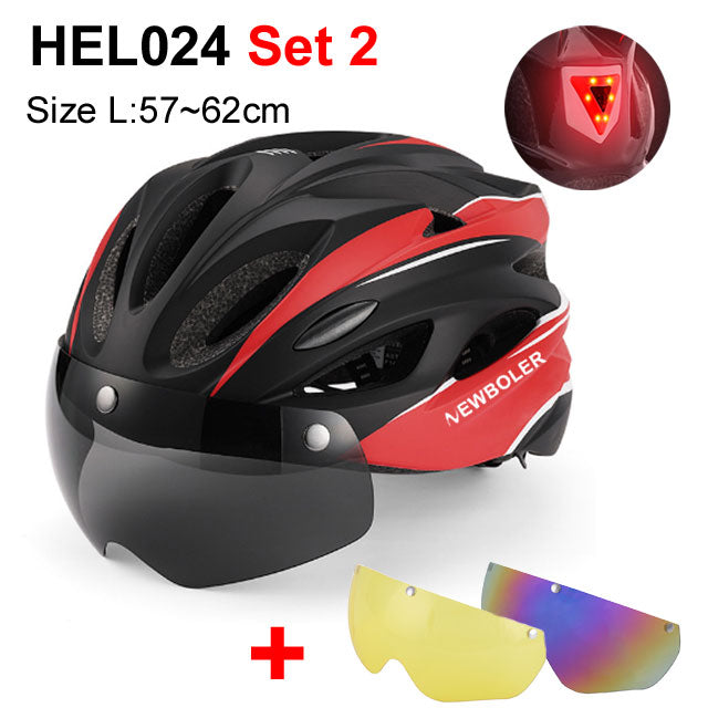 Bicycle Helmet With Visors + LED Light