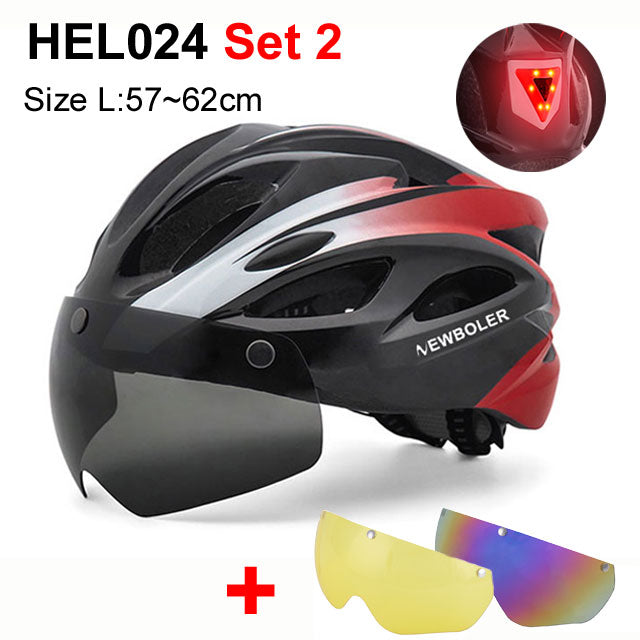 Bicycle Helmet With Visors + LED Light