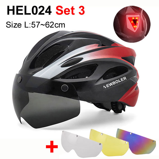 Bicycle Helmet With Visors + LED Light