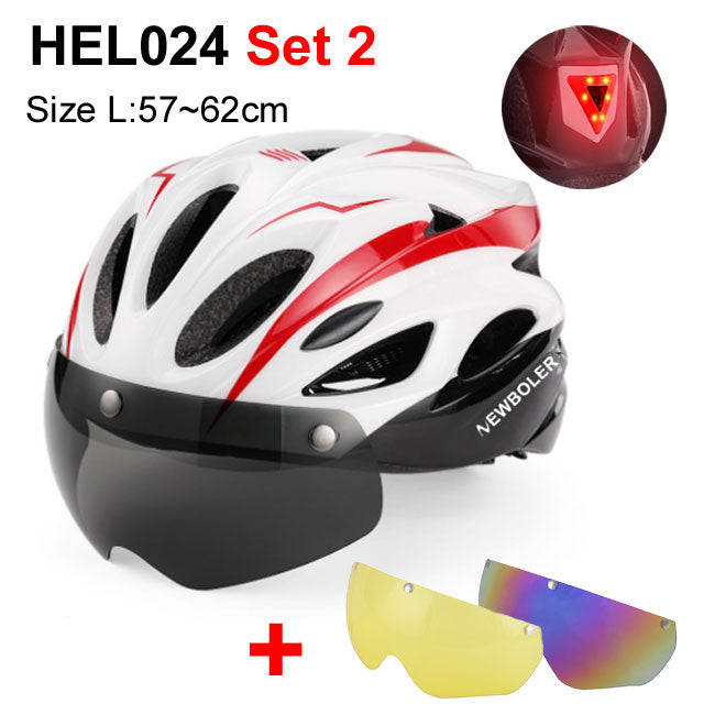 Bicycle Helmet With Visors + LED Light