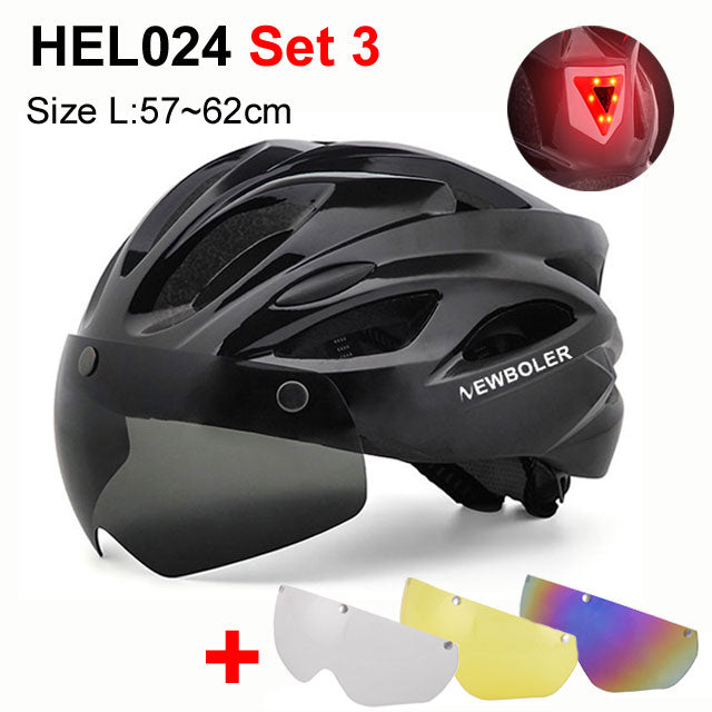 Bicycle Helmet With Visors + LED Light