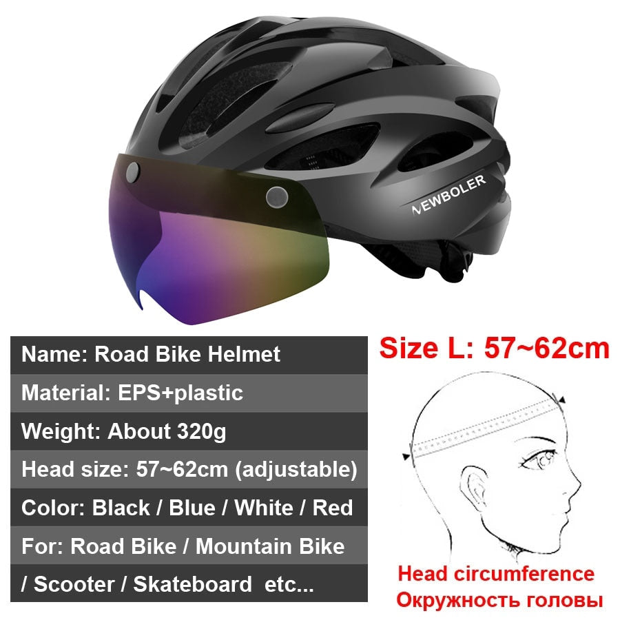 Bicycle Helmet With Visors + LED Light