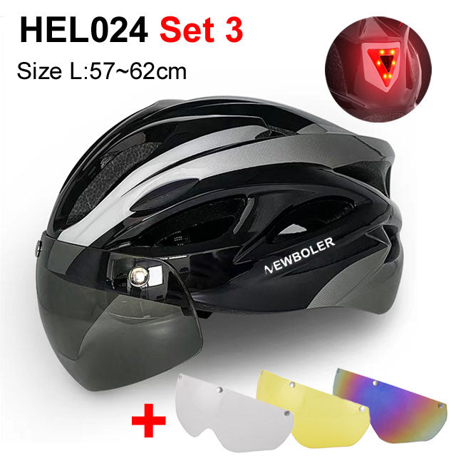 Bicycle Helmet With Visors + LED Light