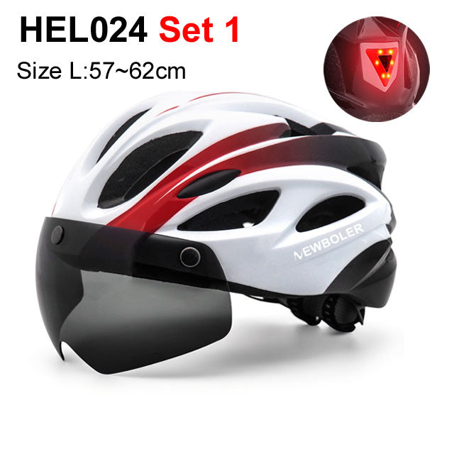 Bicycle Helmet With Visors + LED Light