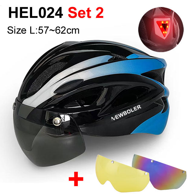 Bicycle Helmet With Visors + LED Light