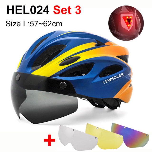 Bicycle Helmet With Visors + LED Light