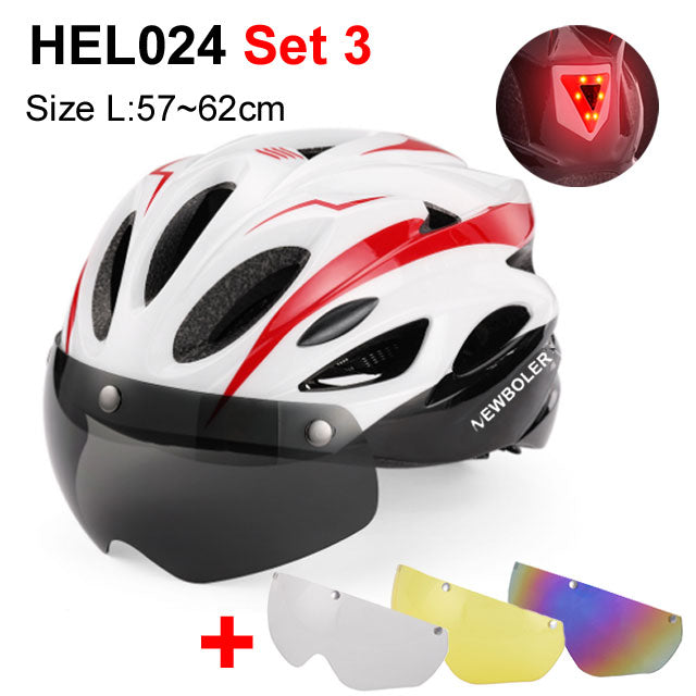 Bicycle Helmet With Visors + LED Light