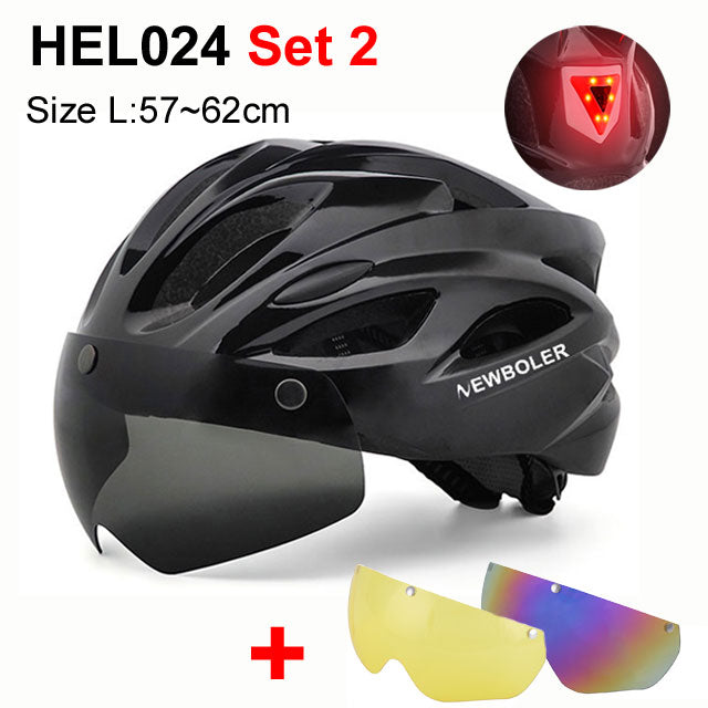 Bicycle Helmet With Visors + LED Light