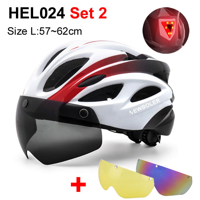 Bicycle Helmet With Visors + LED Light