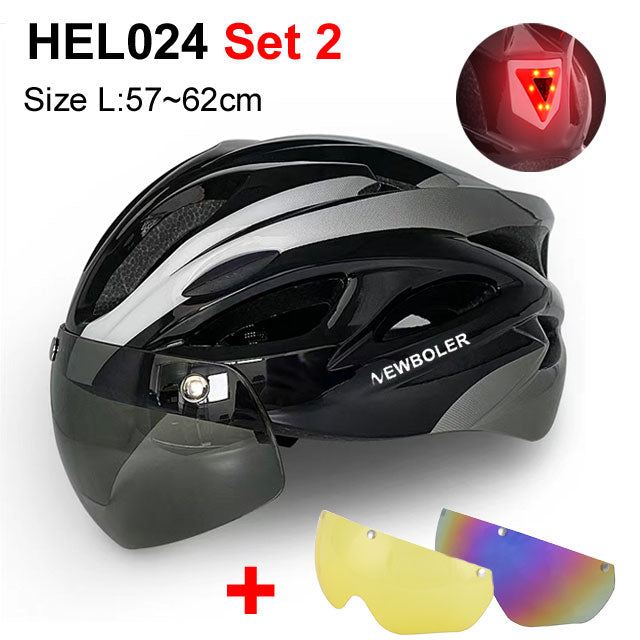 Bicycle Helmet With Visors + LED Light