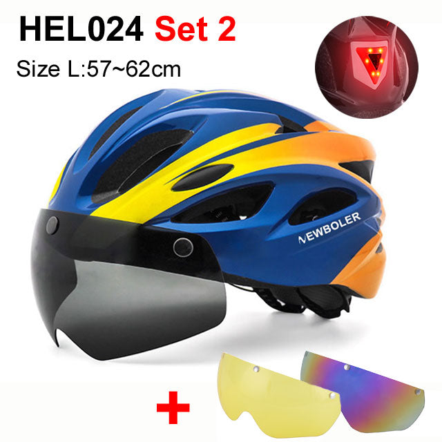 Bicycle Helmet With Visors + LED Light