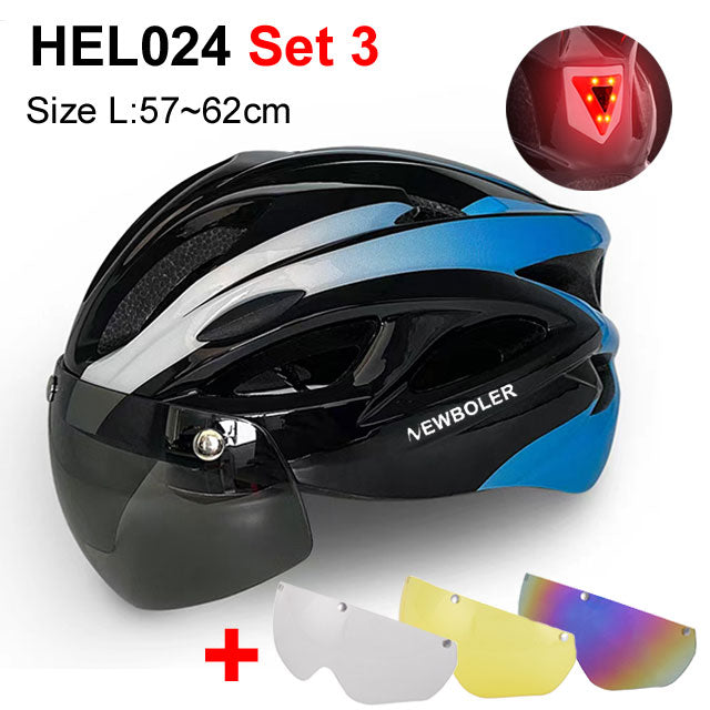 Bicycle Helmet With Visors + LED Light